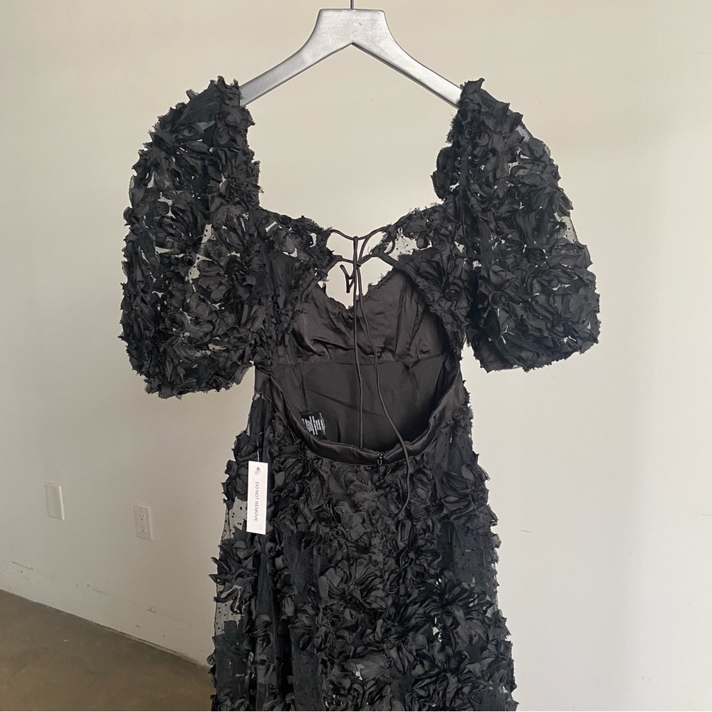 For Love and Lemons Black Floral Appliqué Maxi Dress NWT - Picture 10 of 14